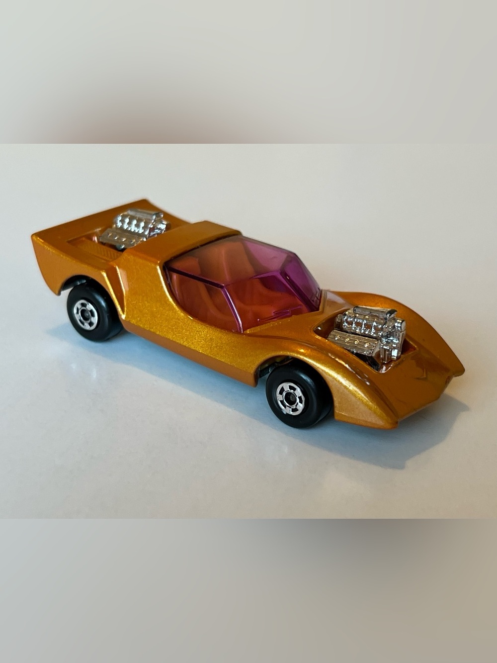 Vintage Matchbox Superfast 1971 No. 4 Gruesome Twosome Car Lemon Yellow Interior